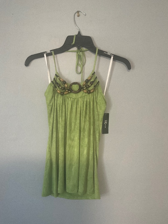 Vintage IZ byer Brat Green Halter Top Size S - Picture 1 of 7